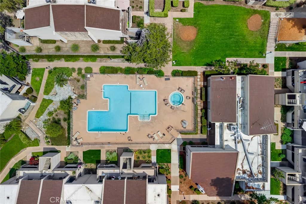 3054 Associated, Unit 26 Fullerton, CA 92835 - Photo 26 of 27 an aerial view of a house with a yard and lake view