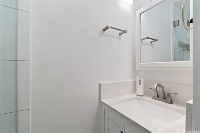 a bathroom with a sink and a vanity