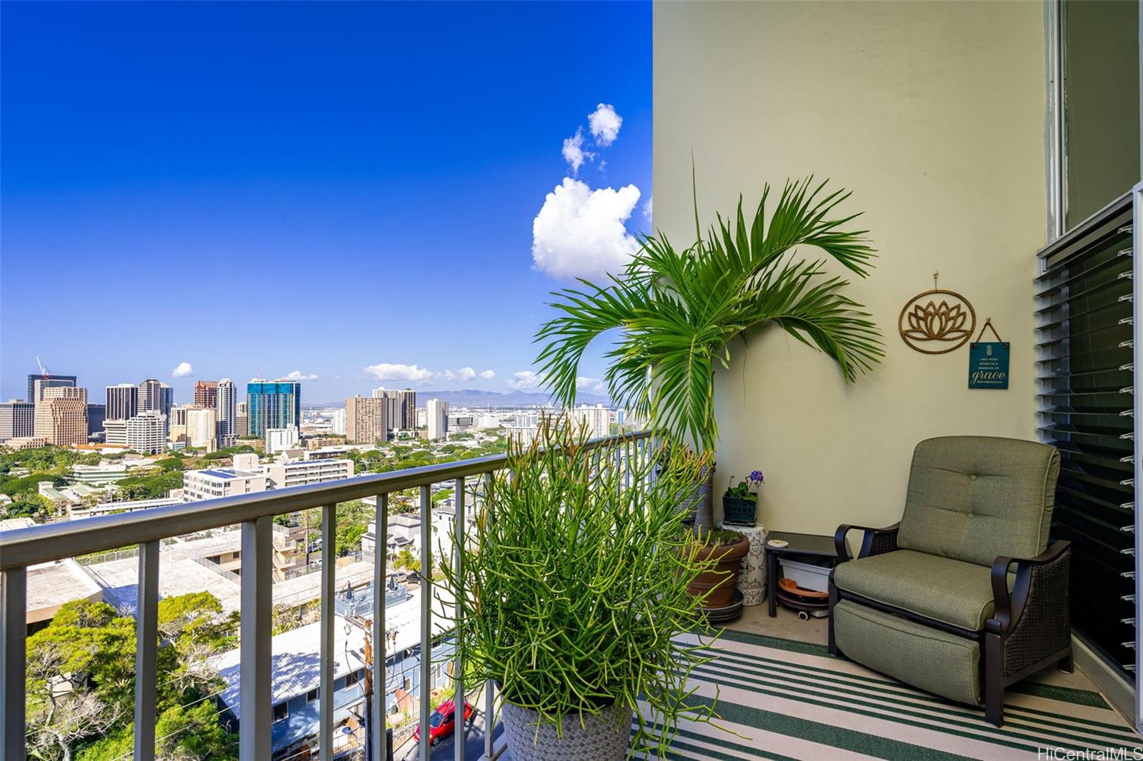 666 Prospect Street, Unit I402 Honolulu, HI 96813 - Photo 10 of 19 a view of a balcony with furniture
