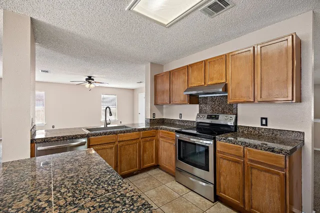 a view of a room with shelves