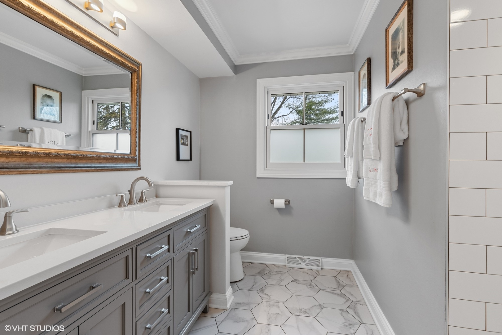 106 Park Lane Lake Bluff, IL 60044 - Photo 27 of 36 a spacious bathroom with a granite countertop sink toilet and shower