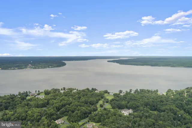 a view of a lake from a yard