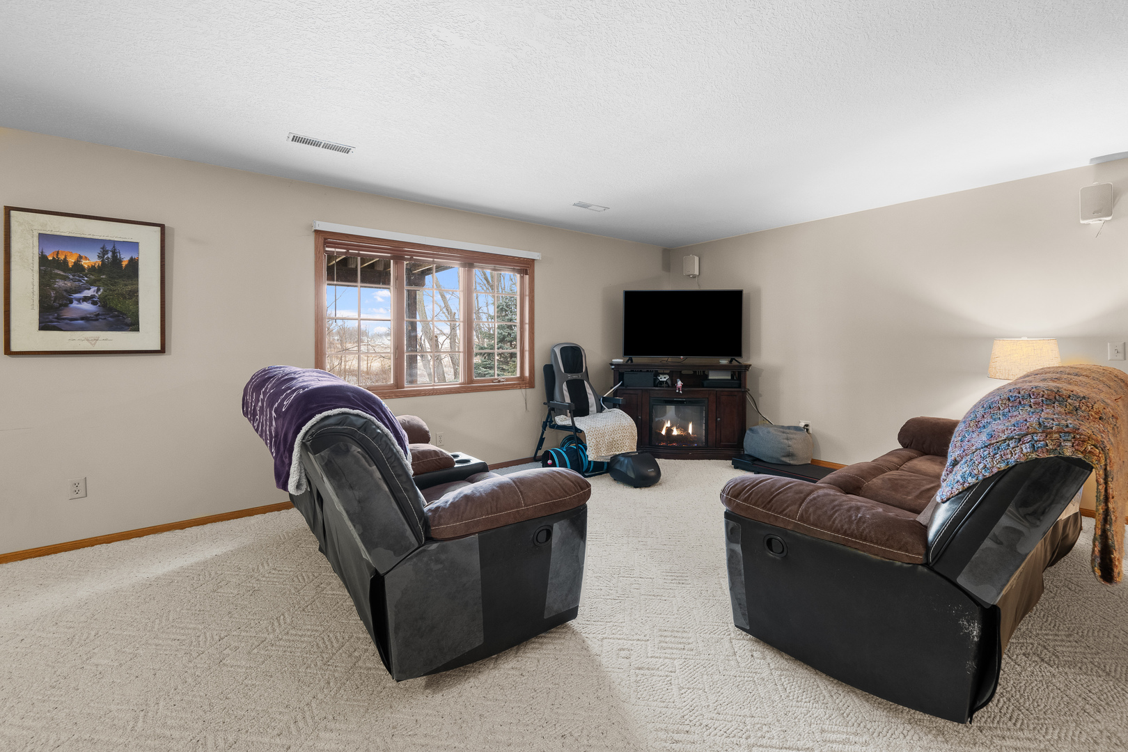 6002 Oakbrook Road Davenport, IA 52806 - Photo 38 of 50 a living room with furniture a flat screen tv and a window