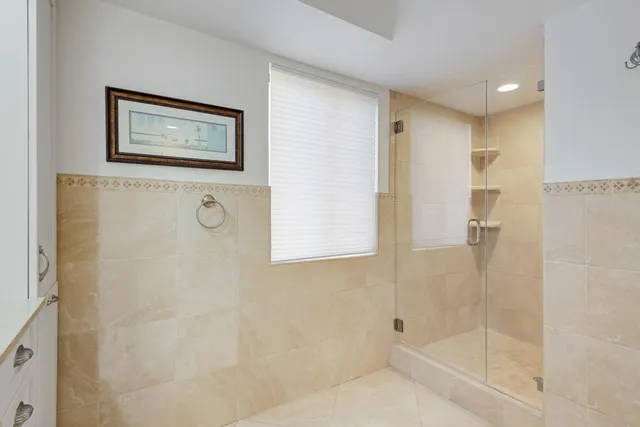 a bathroom with a shower