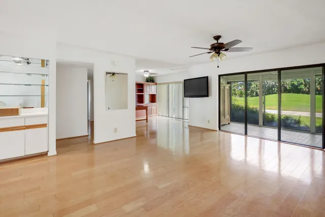a view of a livingroom with a flat screen tv