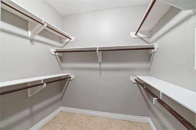 a view of a room with racks on the wall