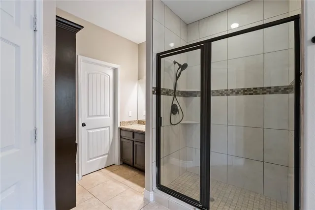 a bathroom with a shower