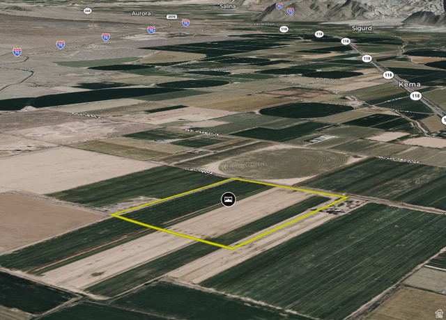 2070 East Tbd Road North Richfield, UT 84701 - Photo 30 of 35 Aerial Map. Displaying the property's boundaries and surrounding geographical features