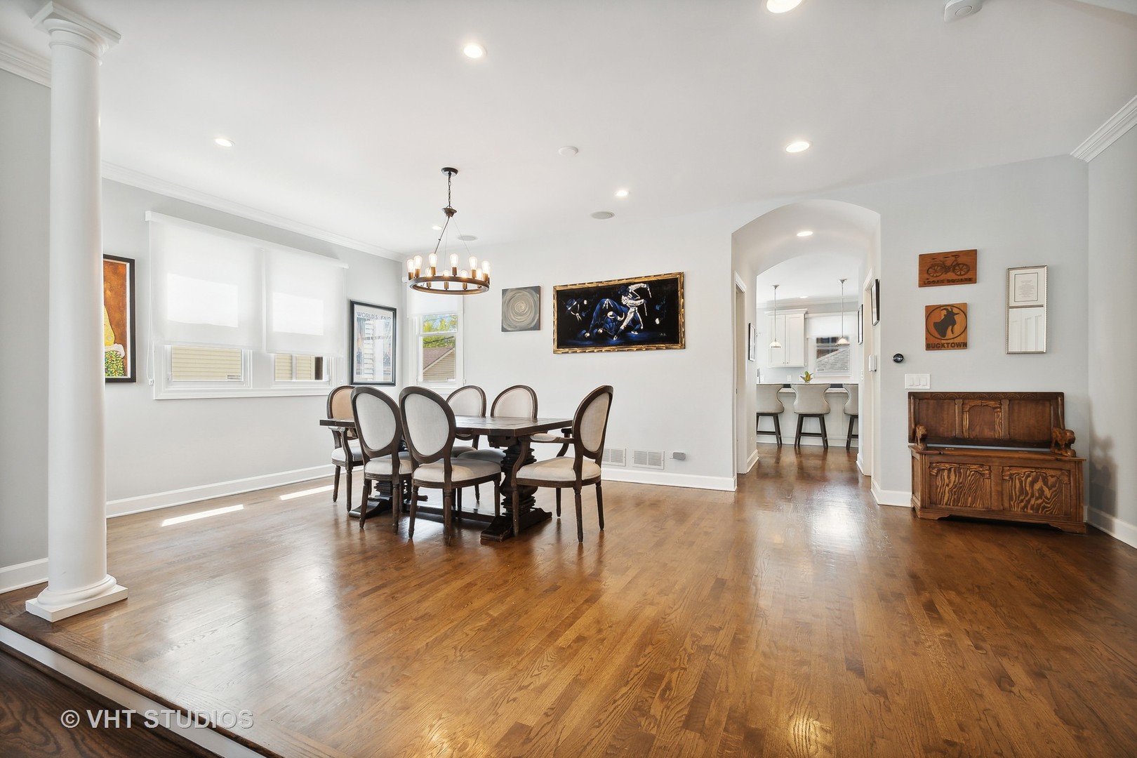 4122 North Kenneth Avenue Chicago, IL 60641 - Photo 5 of 27 a view of a dining room with furniture and wooden floor