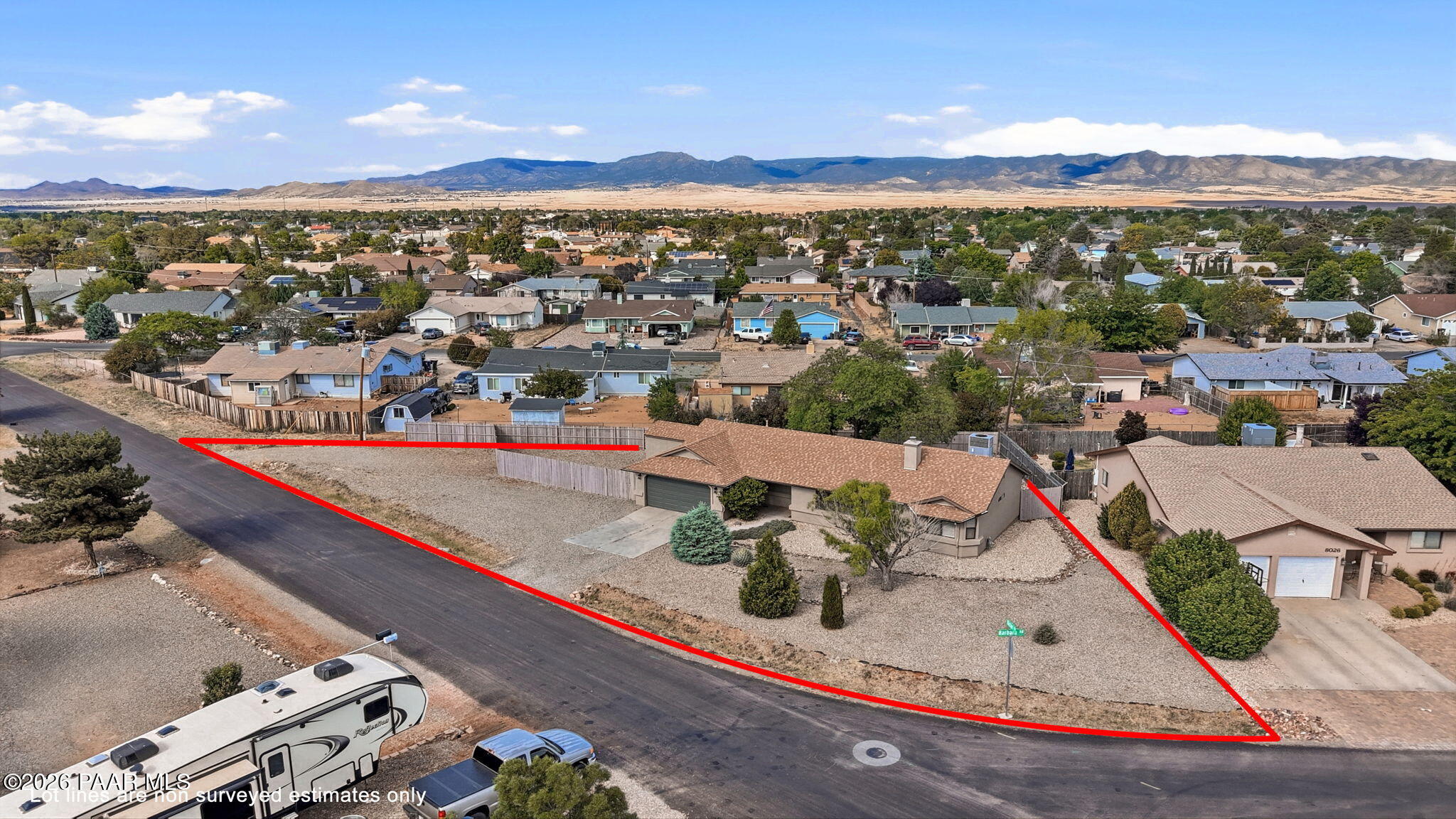 3431 North Victor Road Prescott Valley, AZ 86314 - Photo 2 of 32 2-Aerial 1 Lot Lines
