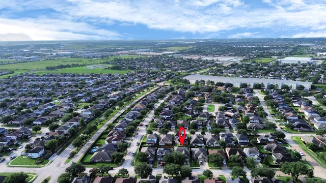 an aerial view of a city