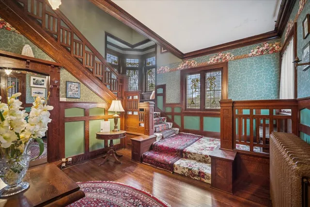 a living room with furniture