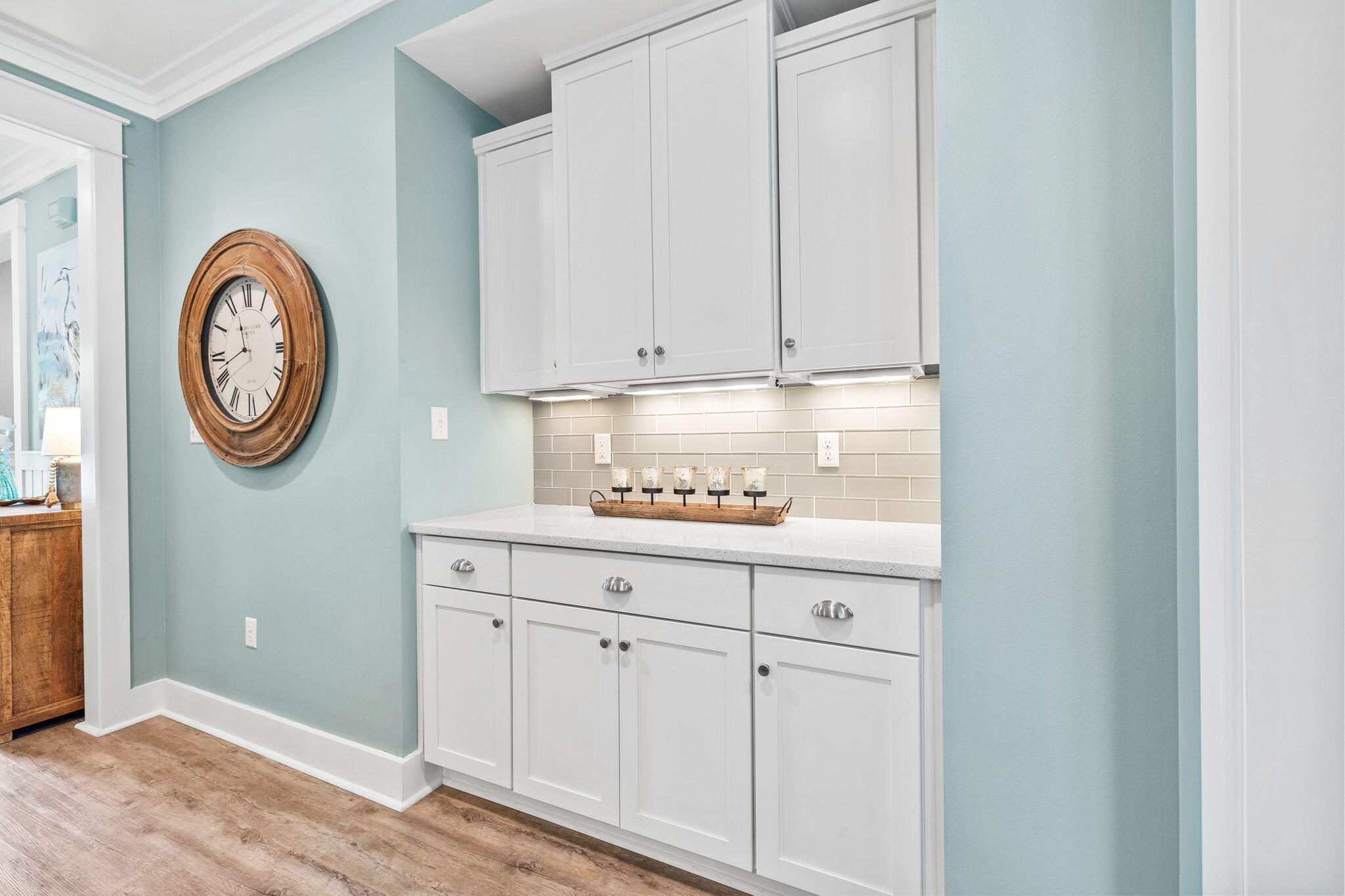 227 Jack Knife Drive Inlet Beach, FL 32461 - Photo 23 of 54 a bathroom with a clock and a view of bathroom
