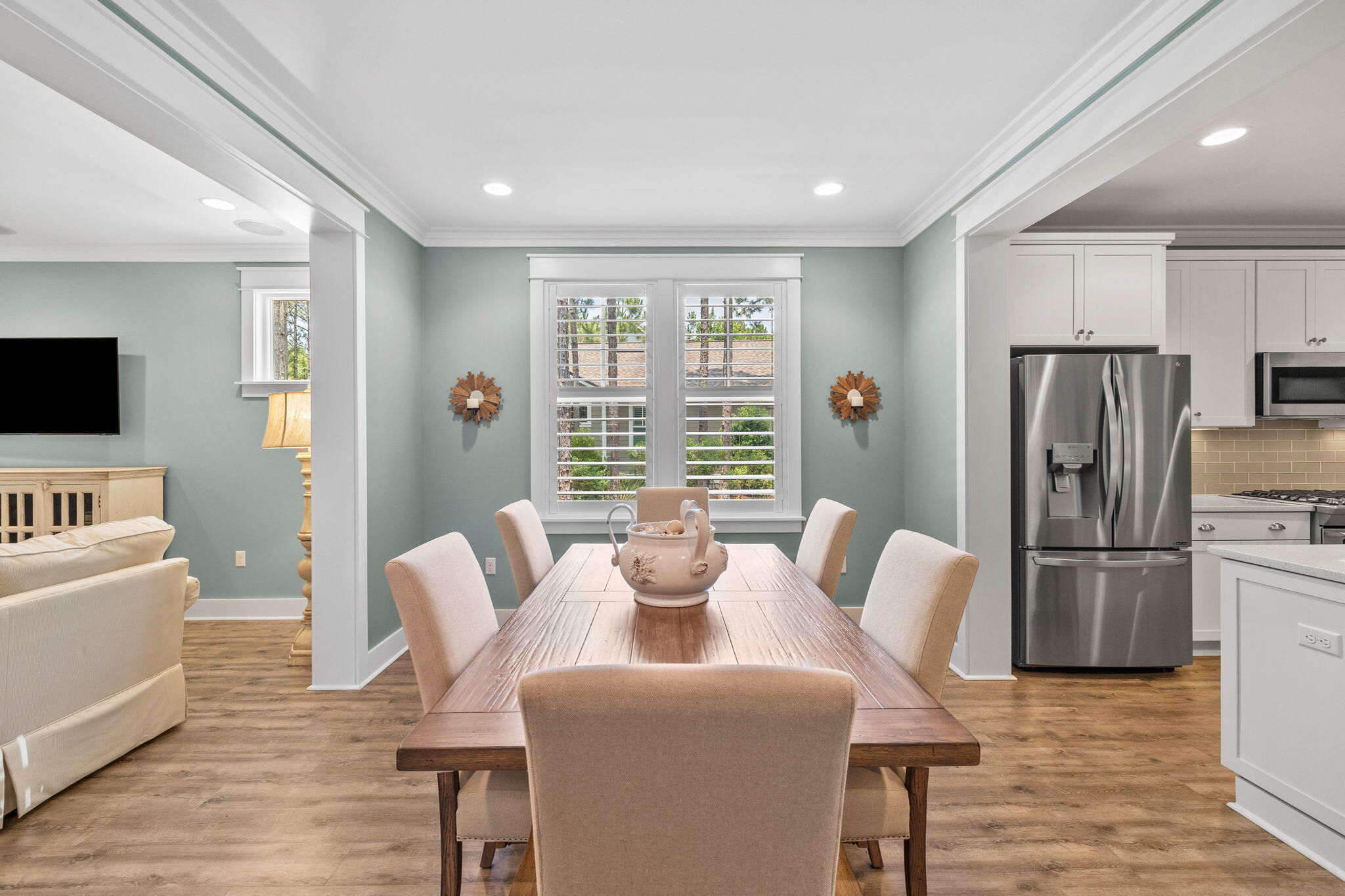 227 Jack Knife Drive Inlet Beach, FL 32461 - Photo 25 of 54 a view of a dining room with furniture a kitchen and wooden floor