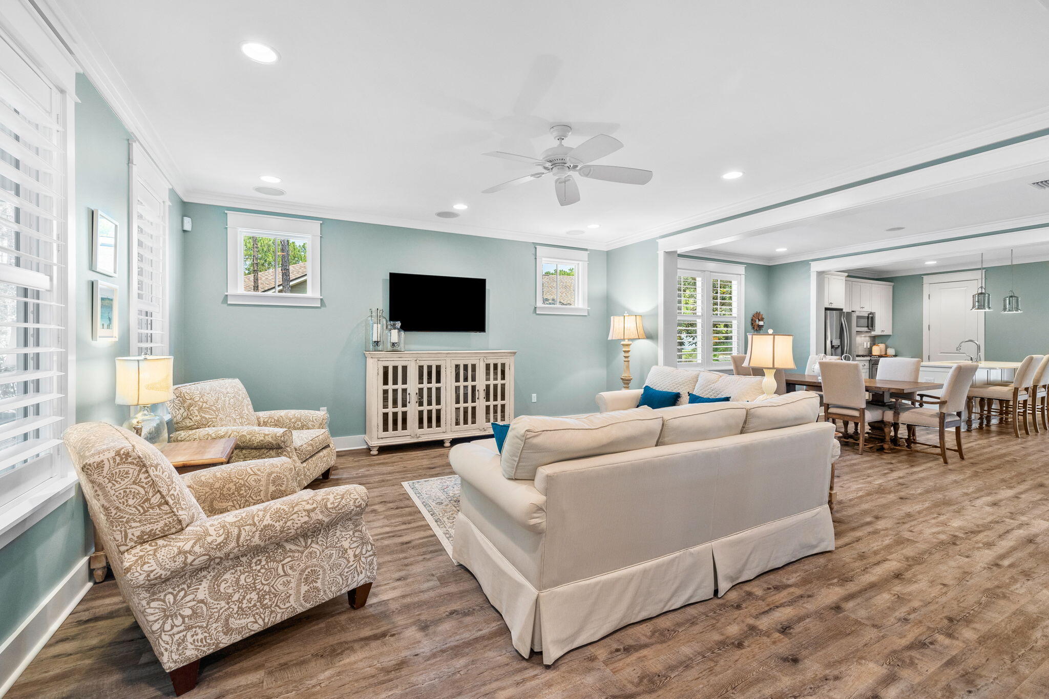 227 Jack Knife Drive Inlet Beach, FL 32461 - Photo 28 of 54 a living room with furniture and a flat screen tv
