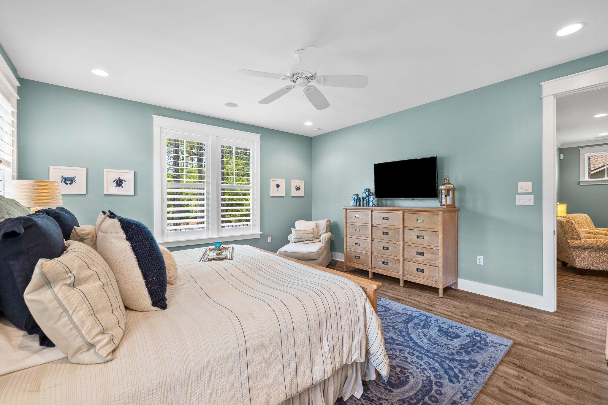 227 Jack Knife Drive Inlet Beach, FL 32461 - Photo 33 of 54 a bedroom with a bed and a television