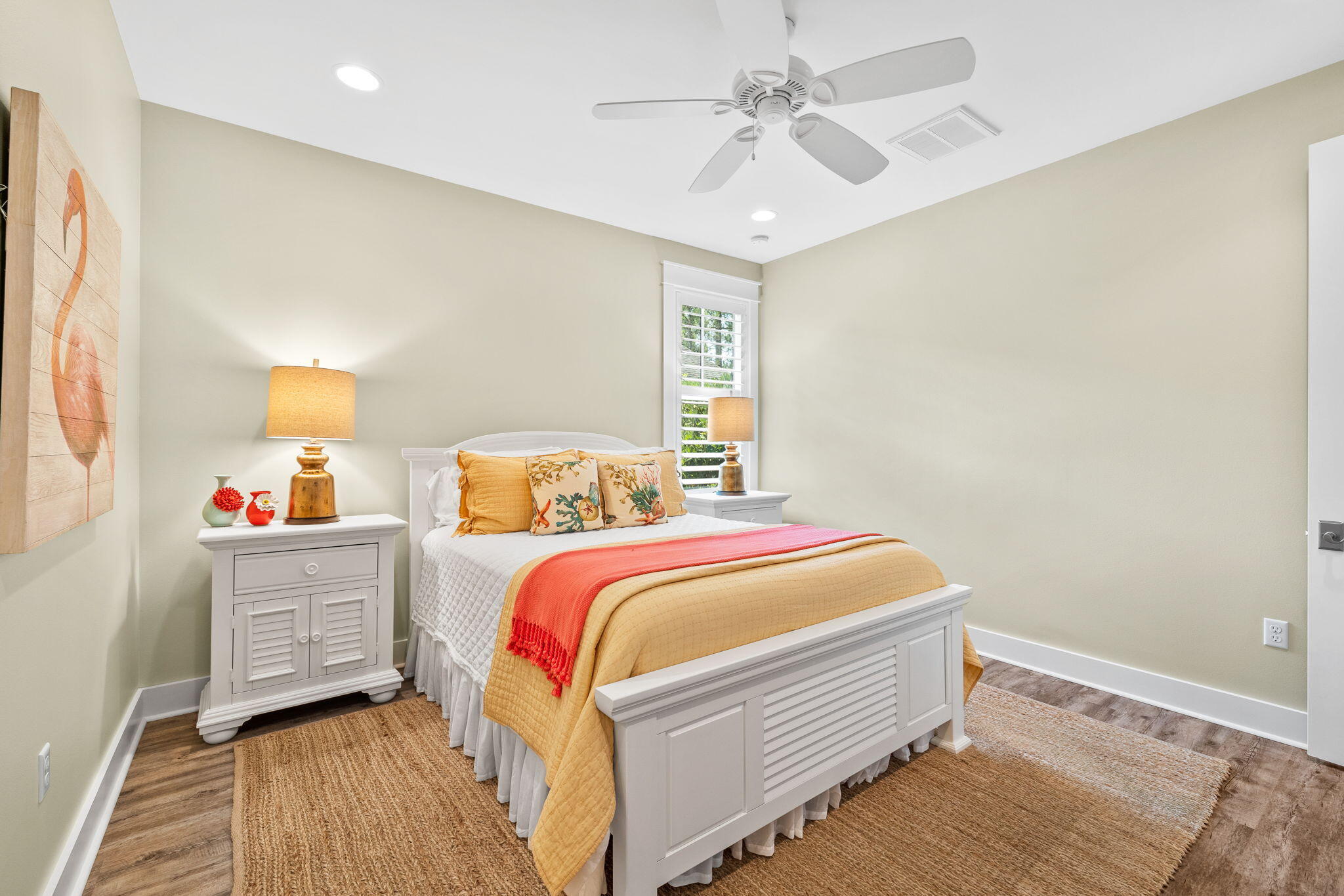 227 Jack Knife Drive Inlet Beach, FL 32461 - Photo 40 of 54 a bedroom with a bed and a chandelier