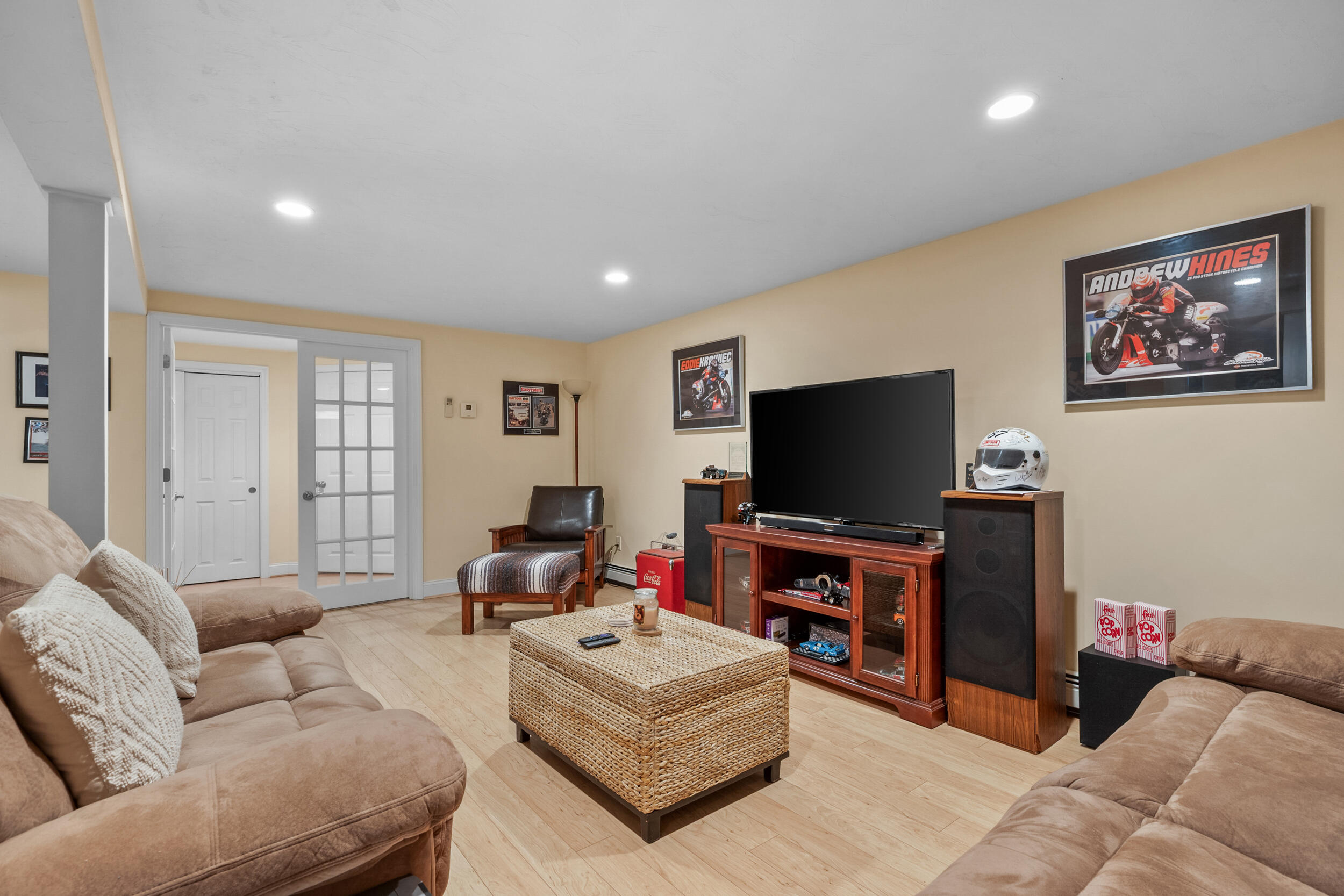 19 Shagbark Road Forestdale, MA 02644 - Photo 23 of 44 a living room with furniture and a flat screen tv