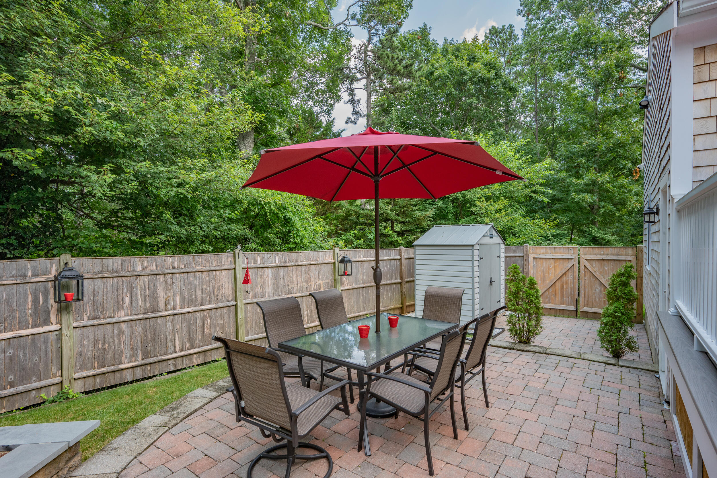 19 Shagbark Road Forestdale, MA 02644 - Photo 32 of 44 a view of deck with furniture and umbrella