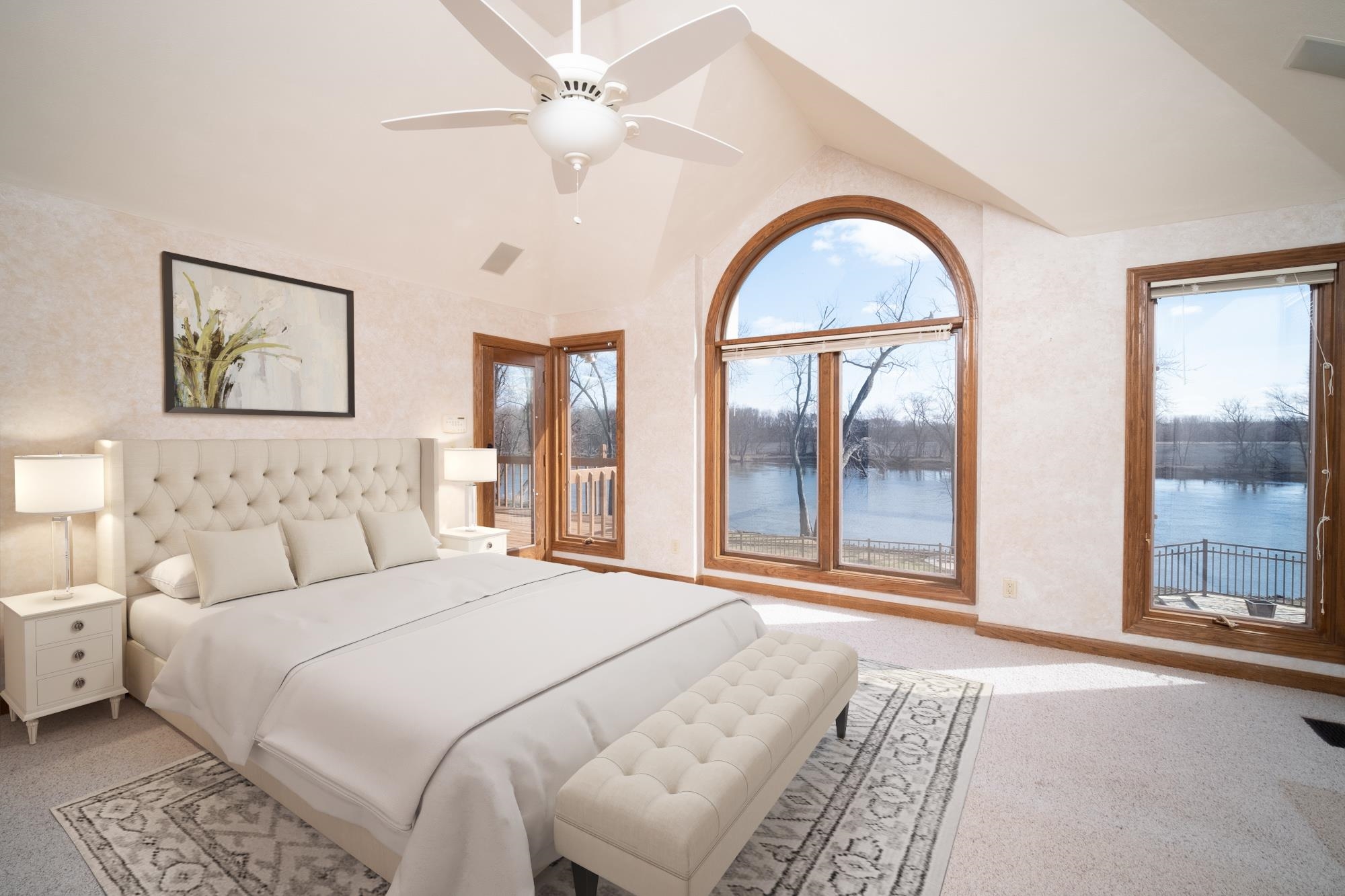 9805 Rivers Bend Drive Roscoe, IL 61073 - Photo 18 of 49 a spacious bedroom with a large bed and a large window