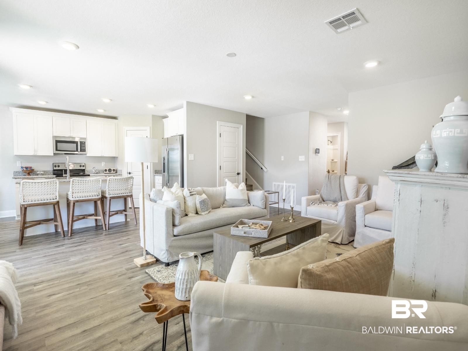 23911 Peppermint Street Elberta, AL 36530 - Photo 3 of 18 Living area featuring light wood-style floors and recessed lighting