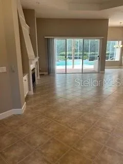 wooden floor with an entryway