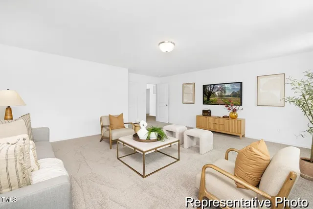 a living room with furniture and a couch