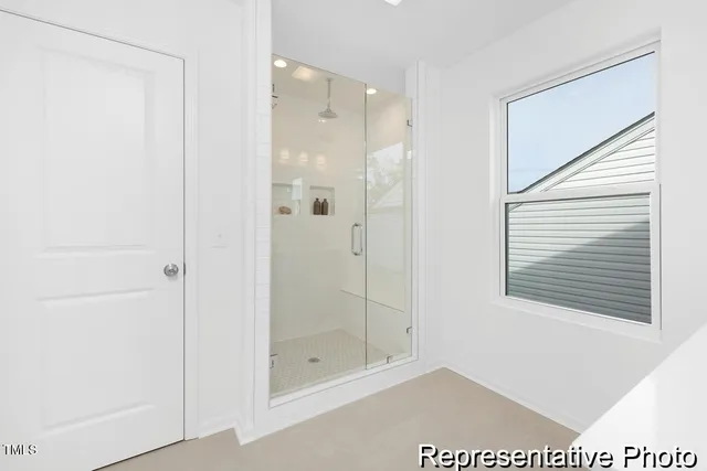 a bathroom with a shower