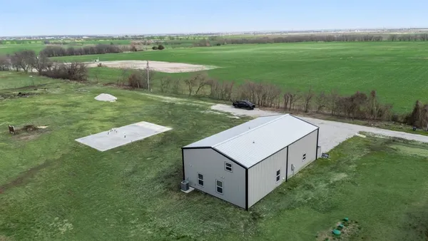 an aerial view of a house