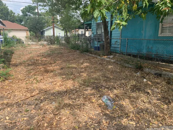 a view of a yard with trees