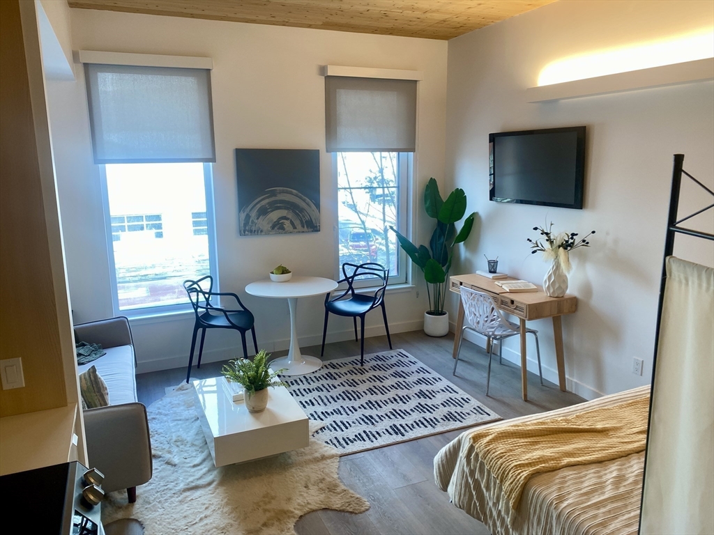 154 Broadway, Unit 409 Somerville, MA 02145 - Photo 9 of 18 a living room with furniture and a flat screen tv