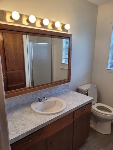 a bathroom with a sink and a toilet