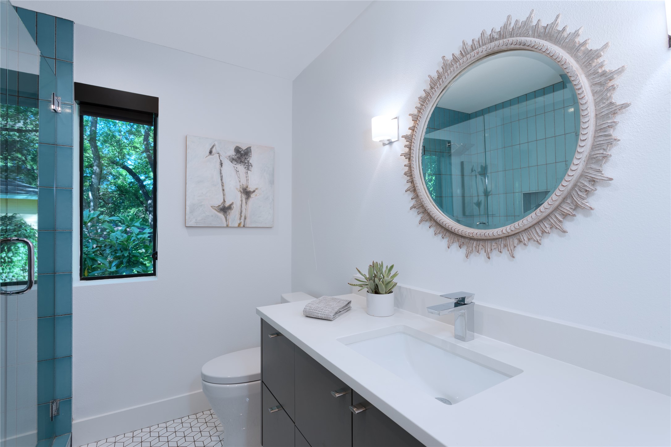 700 Jessie Street Austin, TX 78704 - Photo 29 of 40 ADU full bathroom featuring a stall shower and vanity