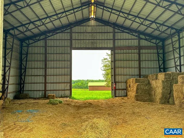 a view of a city with big trees
