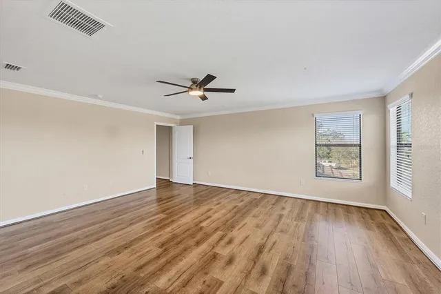 a view of a room with racks on the wall