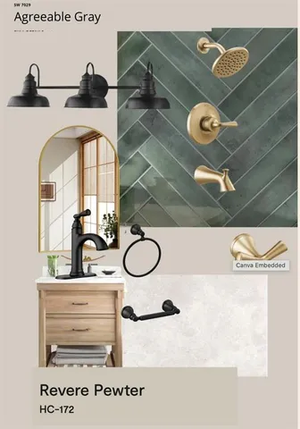 a bathroom with a sink a vanity and a mirror