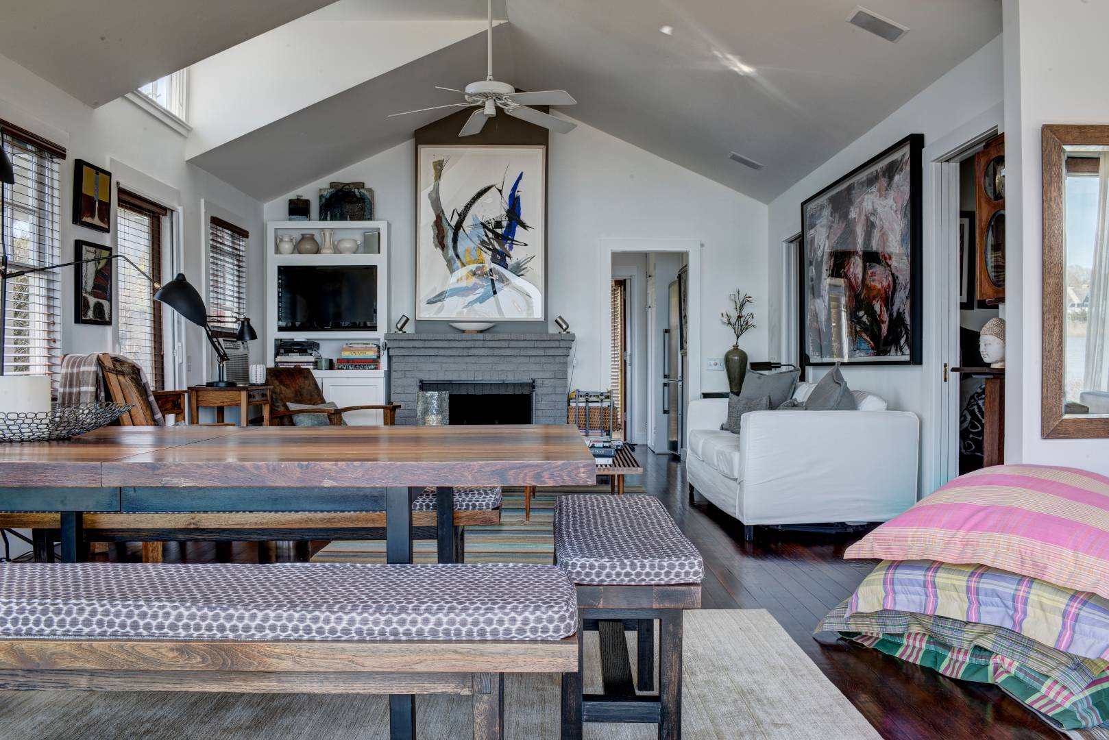 Undisclosed Address Sag Harbor, NY 11963 - Photo 7 of 16 a living room with furniture and a fireplace