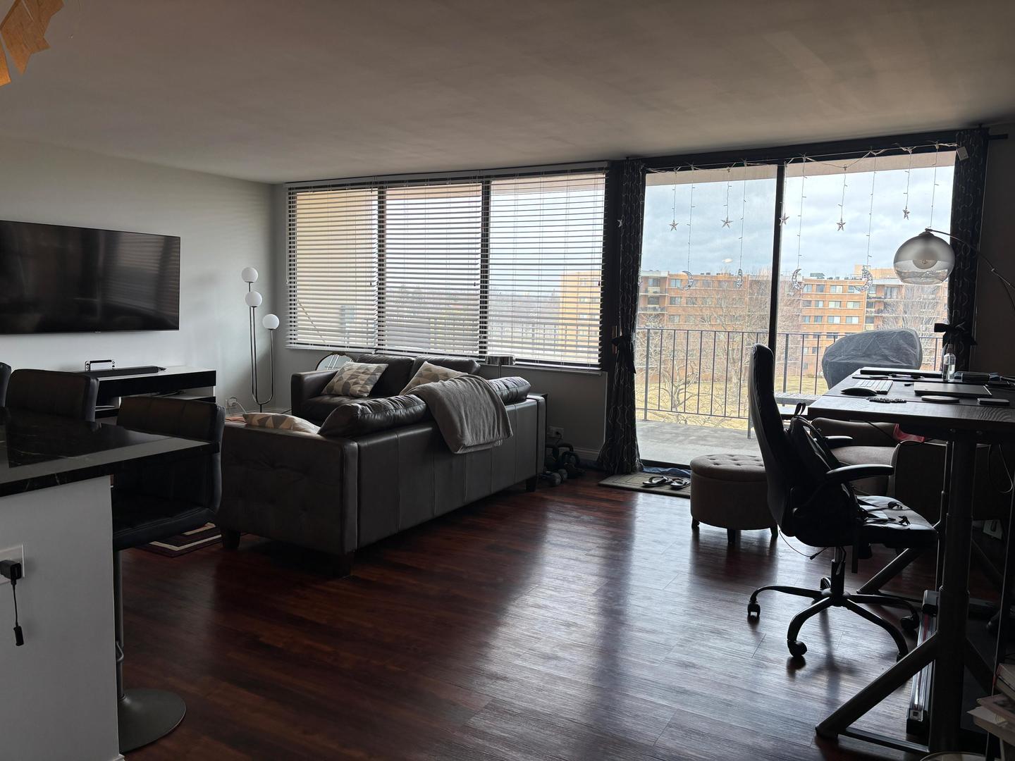 101 Bar Harbour Road, Unit 6M Schaumburg, IL 60193 - Photo 19 of 29 a living room with furniture tv and wooden floor