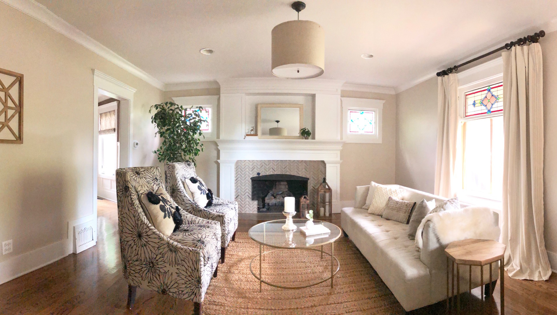 96 North Delaplaine Road Riverside, IL 60546 - Photo 5 of 25 a living room with furniture and a fireplace