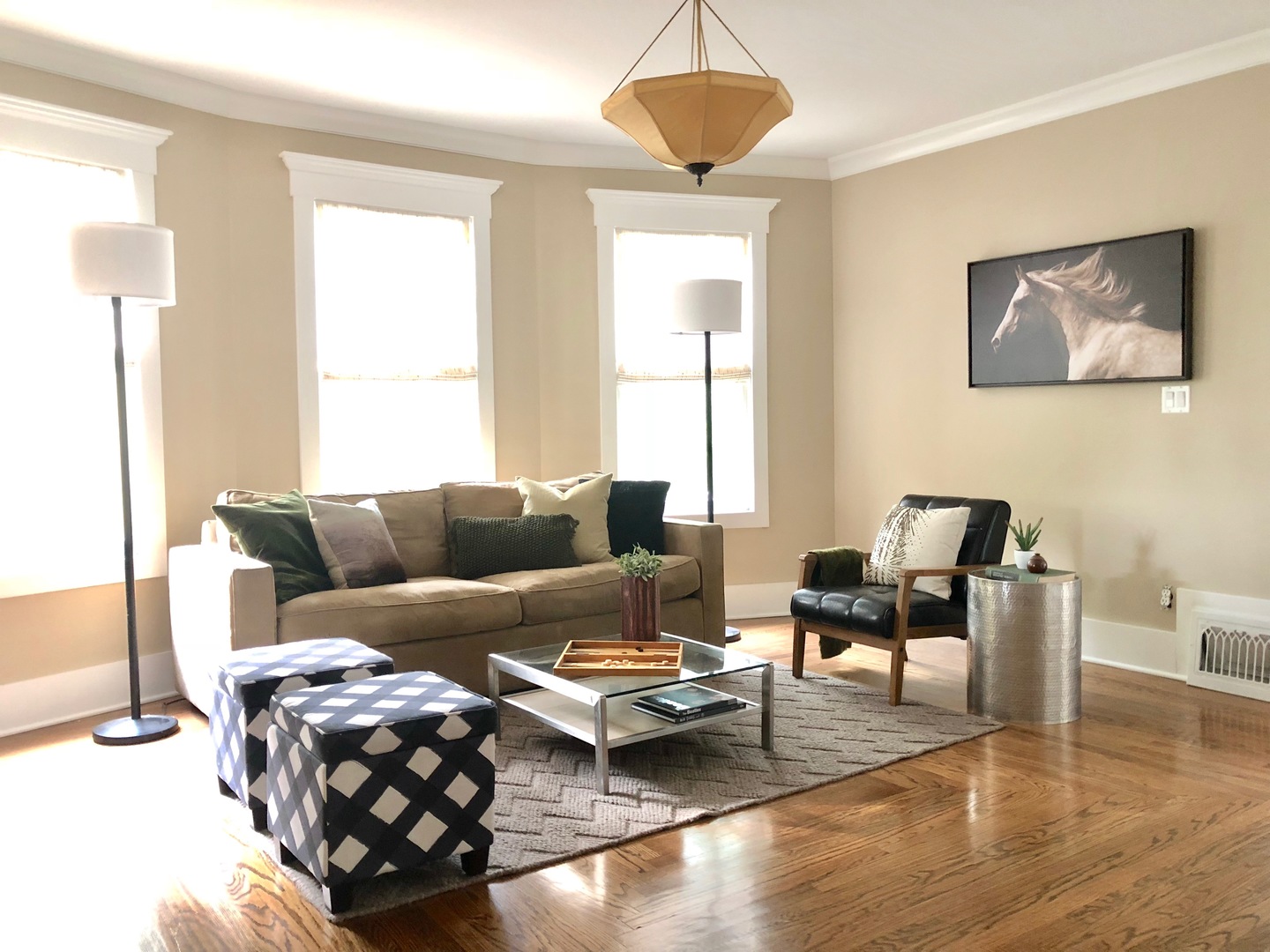 96 North Delaplaine Road Riverside, IL 60546 - Photo 7 of 25 a living room with furniture a large window and a dining table