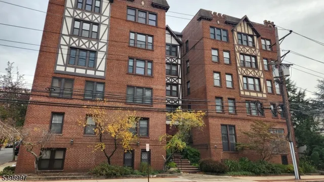 a front view of a multi story building