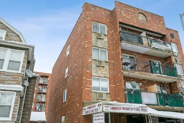 a front view of a building