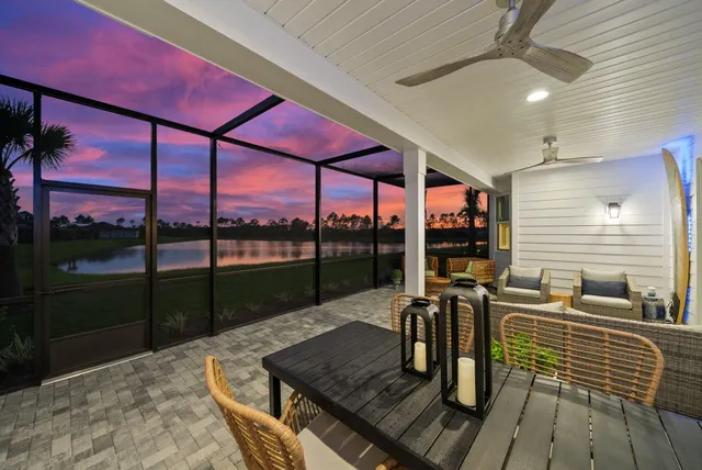 a view of a lake with a mountain in the background