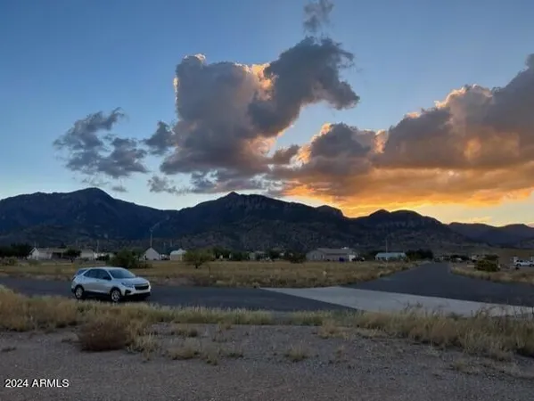 a view of a town with mountain view