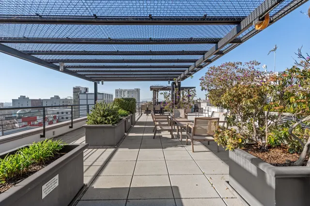 a view of an outdoor space with seating