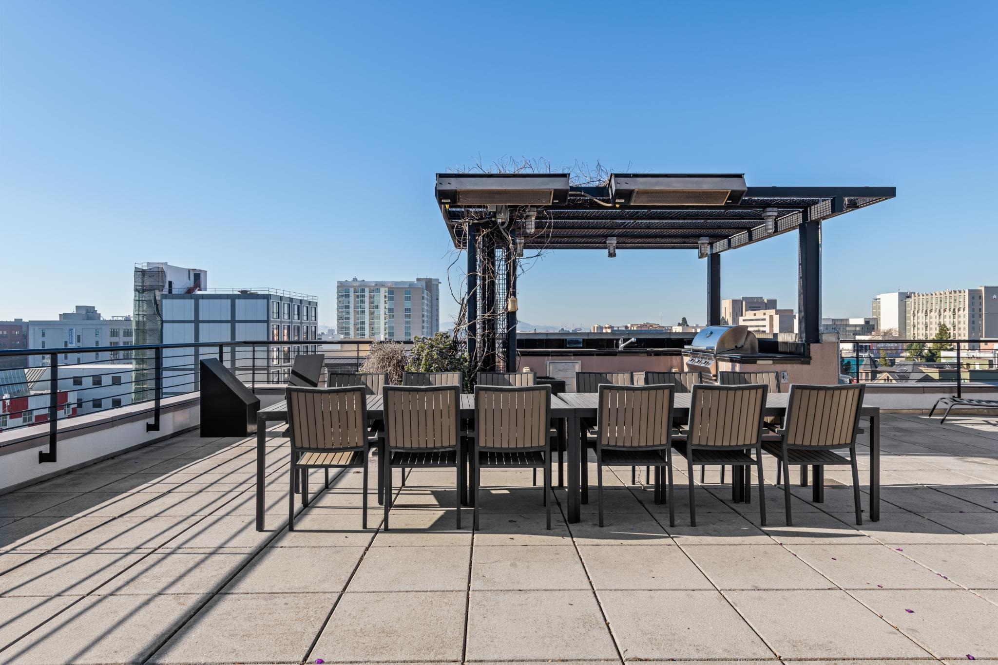 288 3rd Street, Unit 406 Oakland, CA 94607 - Photo 23 of 32 a view of a patio with table and chairs