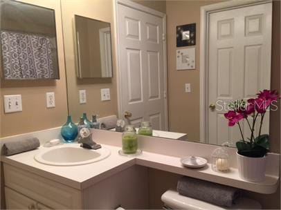 14226 Fredricksburg Drive, Unit 212 Orlando, FL 32837 - Photo 23 of 32 a bathroom with a sink and a mirror