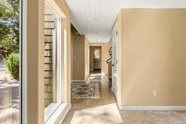 a view of a garage with furniture