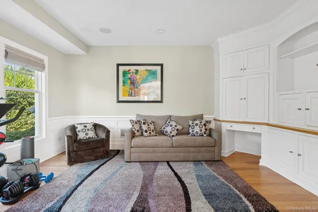 a living room with furniture and a couch