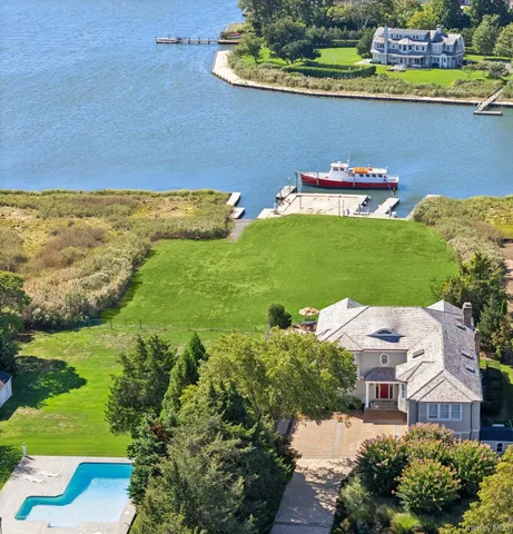 a view of a swimming pool with a garden